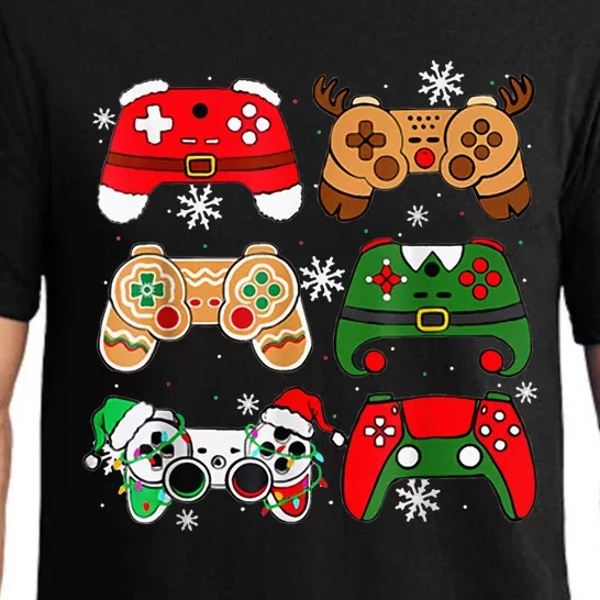 Christmas Santa Elf Gaming Controllers Gamer Pajama Set