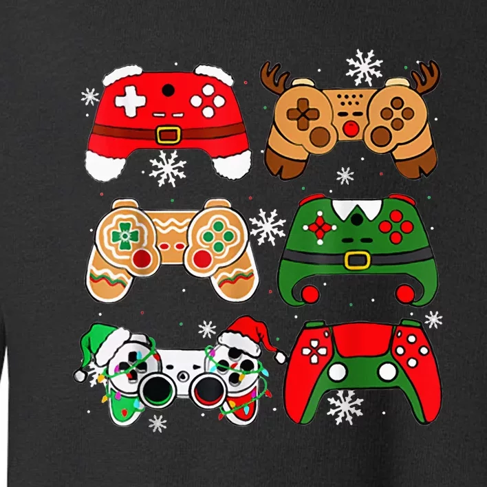 Christmas Santa Elf Gaming Controllers Gamer Toddler Sweatshirt