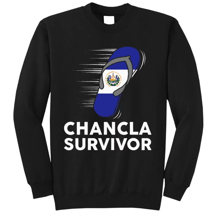 Chancla Survivor El Salvador Funny Salvadoran Flag Spanish Sweatshirt