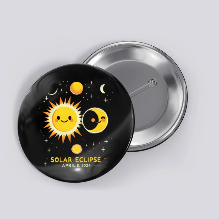 Cute Solar Eclipse April 8 2024 Event Gift Button