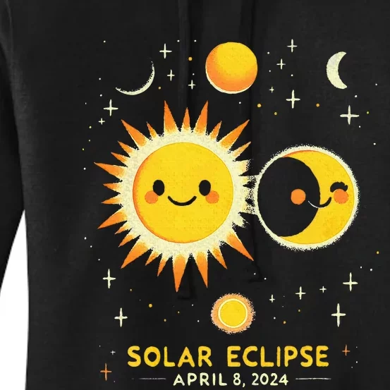 Cute Solar Eclipse April 8 2024 Event Gift Women's Pullover Hoodie