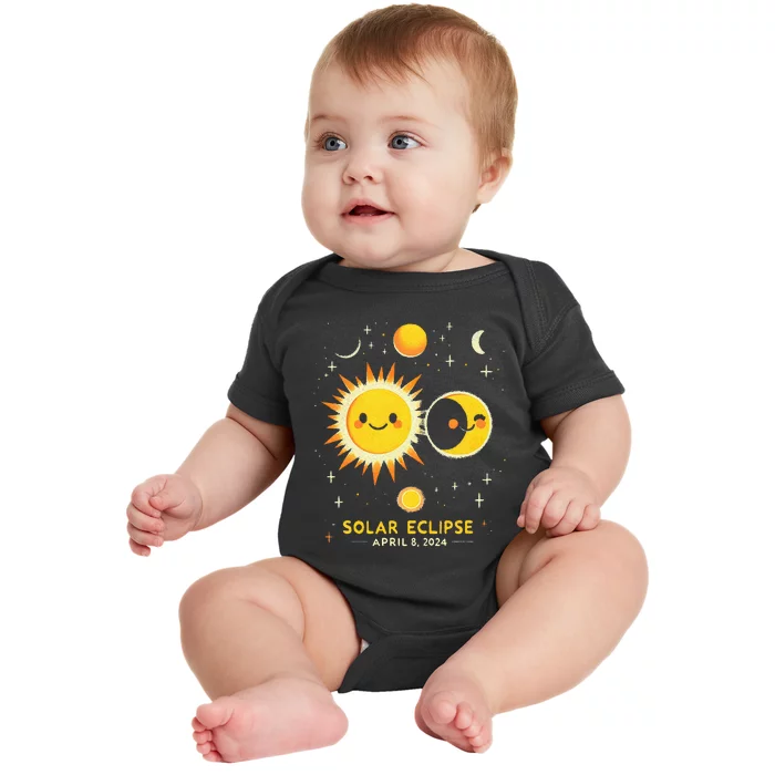 Cute Solar Eclipse April 8 2024 Event Gift Baby Bodysuit