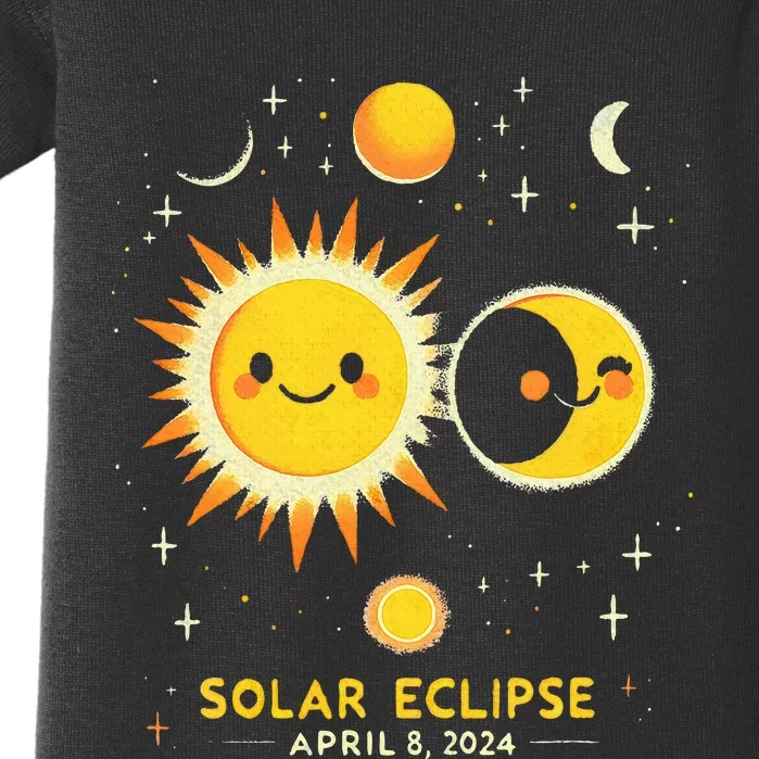 Cute Solar Eclipse April 8 2024 Event Gift Baby Bodysuit