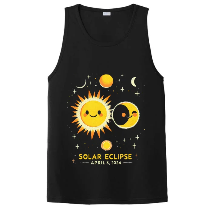 Cute Solar Eclipse April 8 2024 Event Gift Performance Tank