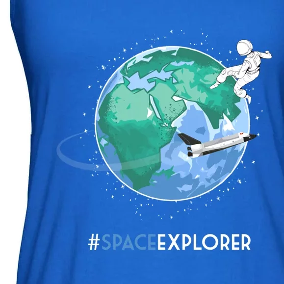 Cool Space Explorer Shuttle Astronaut Earth Cute Gift Ladies Essential Flowy Tank