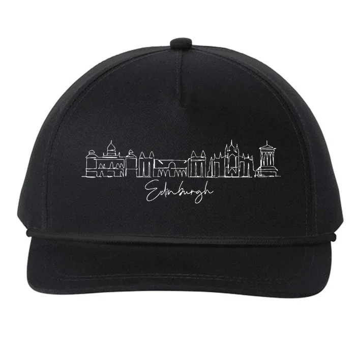 City Skyline Edinburgh Scotland Snapback Five-Panel Rope Hat