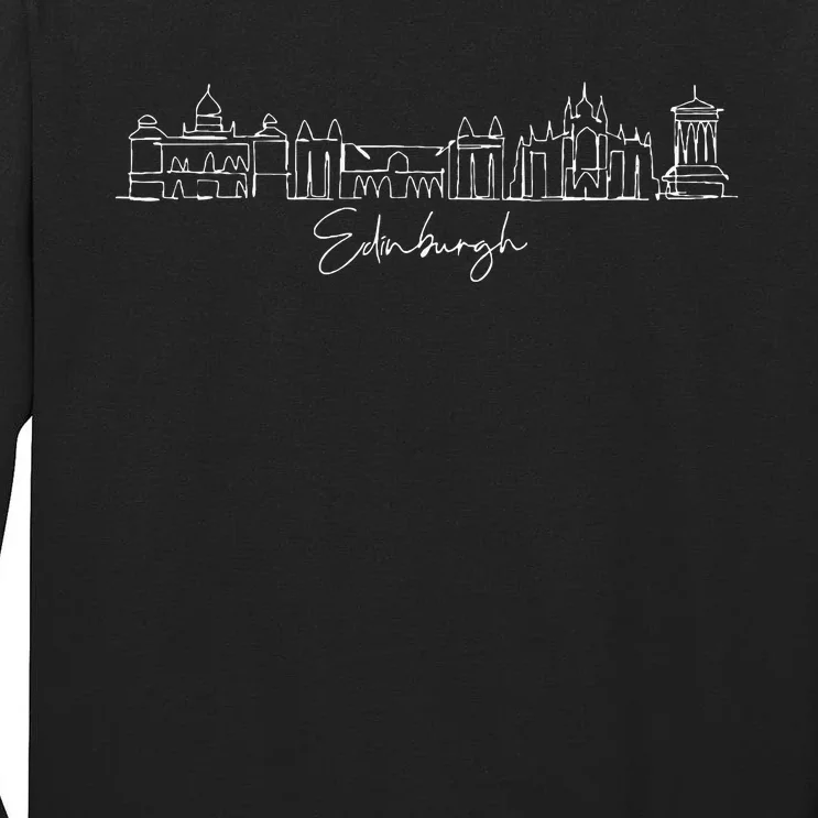 City Skyline Edinburgh Scotland Tall Long Sleeve T-Shirt