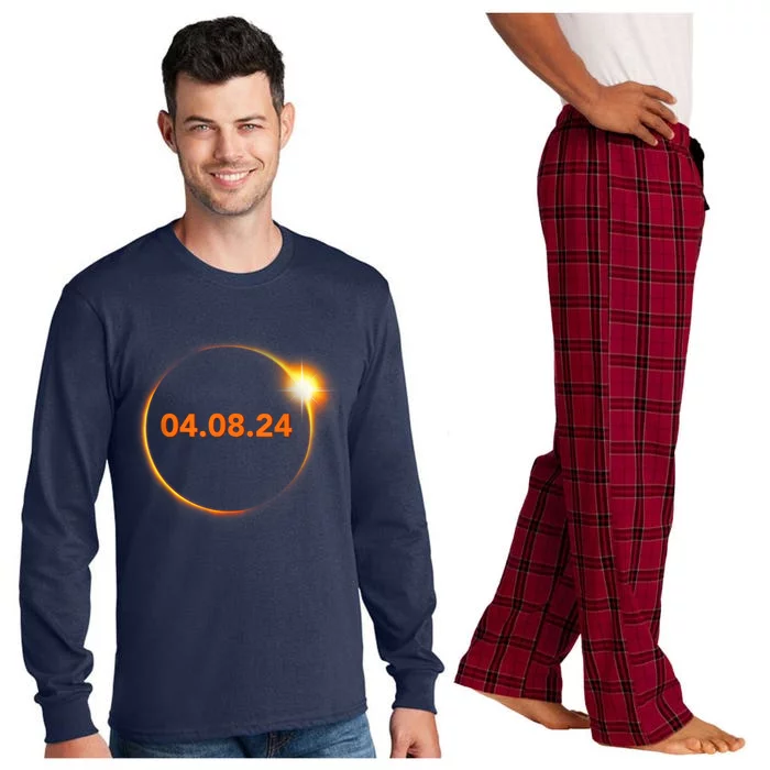 Cool Solar Eclipse 2024 Long Sleeve Pajama Set