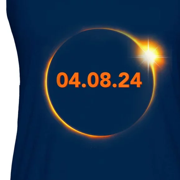 Cool Solar Eclipse 2024 Ladies Essential Flowy Tank