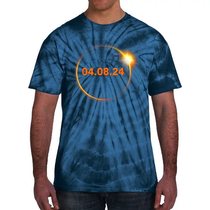 Cool Solar Eclipse 2024 Tie-Dye T-Shirt