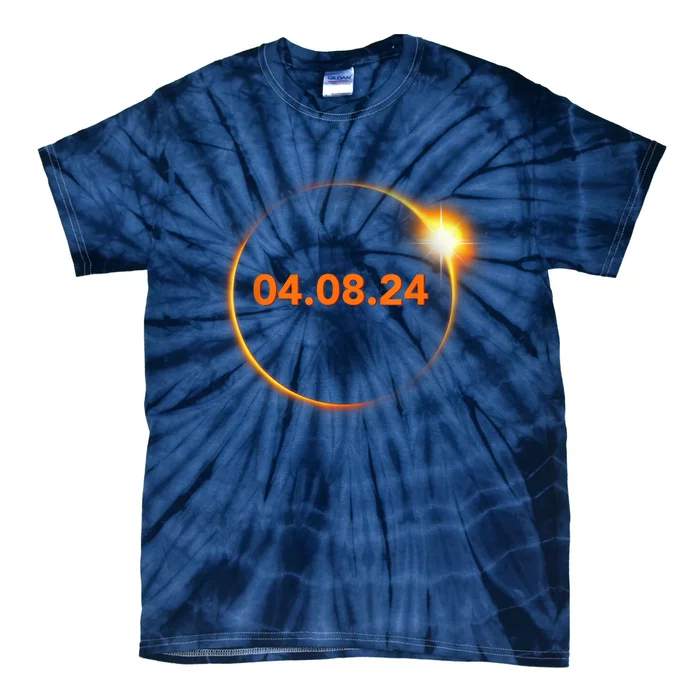 Cool Solar Eclipse 2024 Tie-Dye T-Shirt