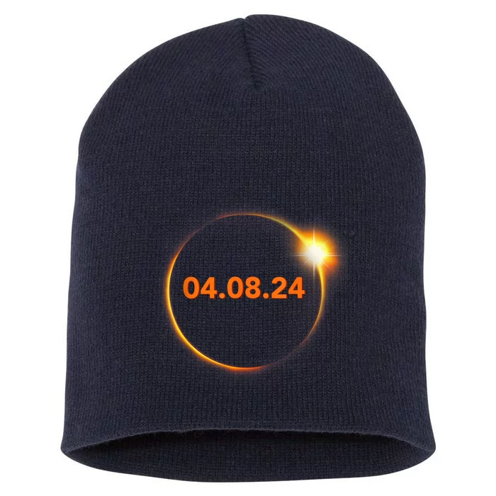 Cool Solar Eclipse 2024 Short Acrylic Beanie