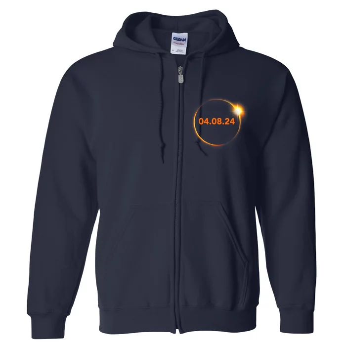 Cool Solar Eclipse 2024 Full Zip Hoodie