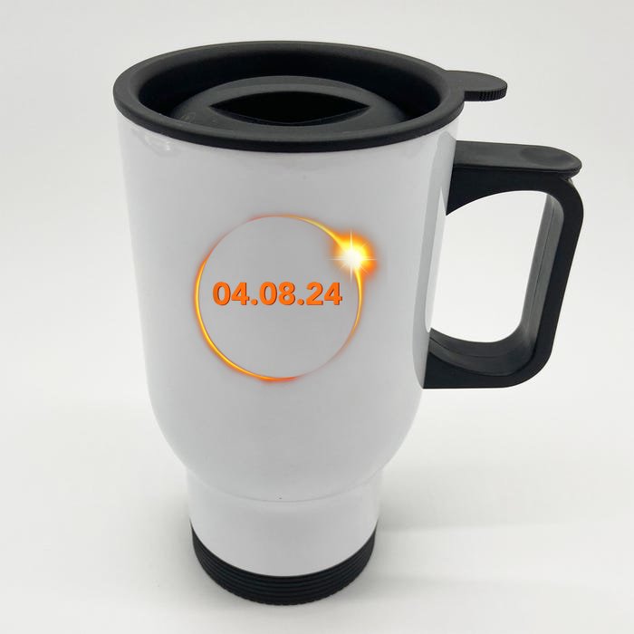 Cool Solar Eclipse 2024 Front & Back Stainless Steel Travel Mug