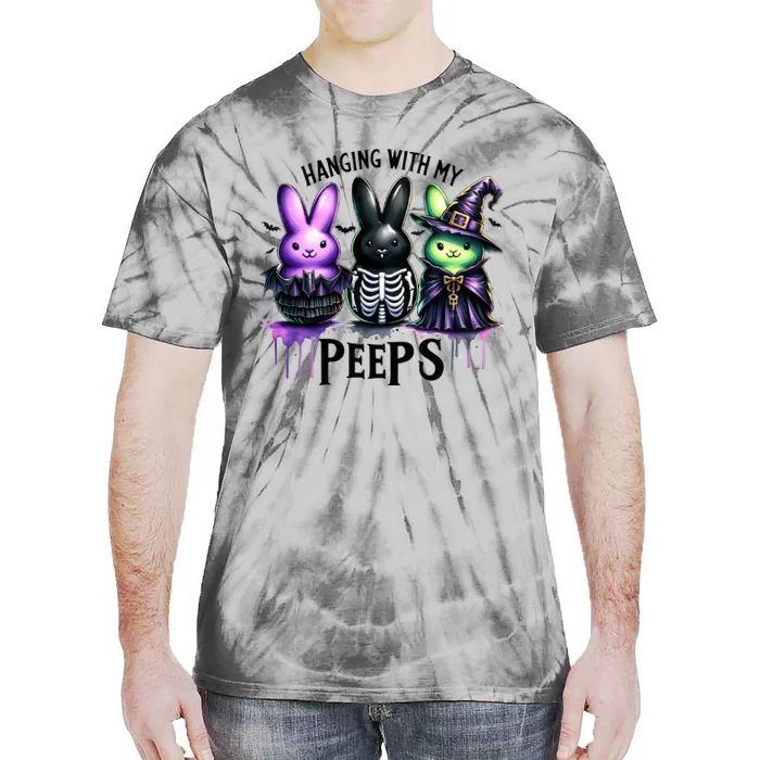 Cute Spooky Easter Bunny Clipart Easter Peeps Halloween Tie-Dye T-Shirt