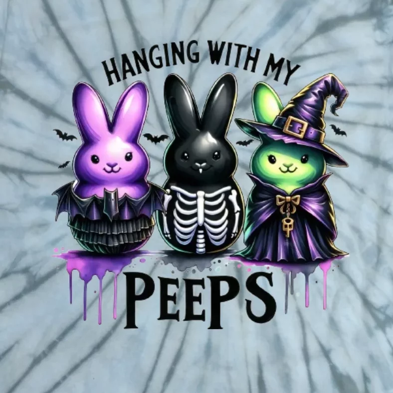 Cute Spooky Easter Bunny Clipart Easter Peeps Halloween Tie-Dye T-Shirt