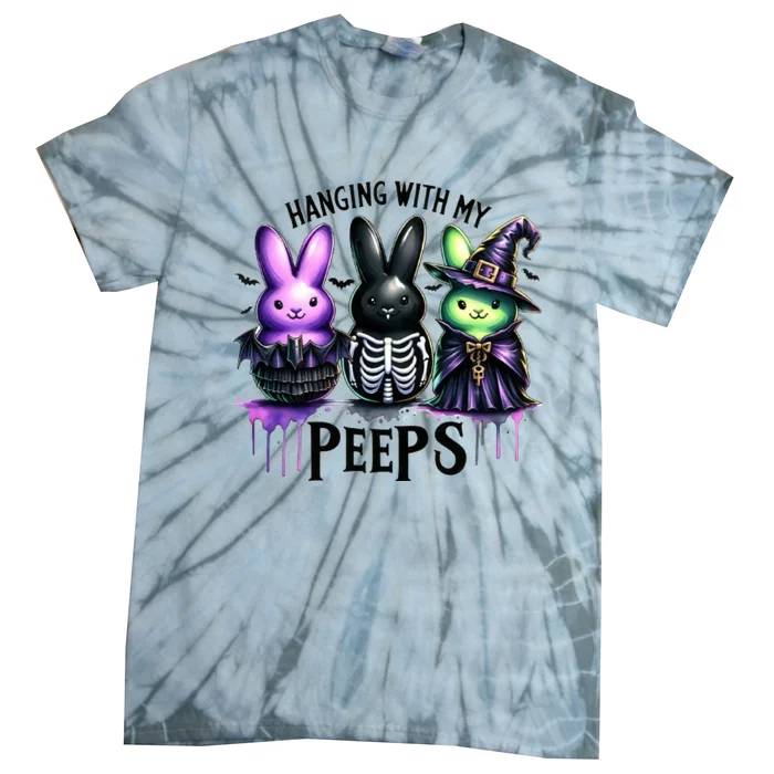 Cute Spooky Easter Bunny Clipart Easter Peeps Halloween Tie-Dye T-Shirt