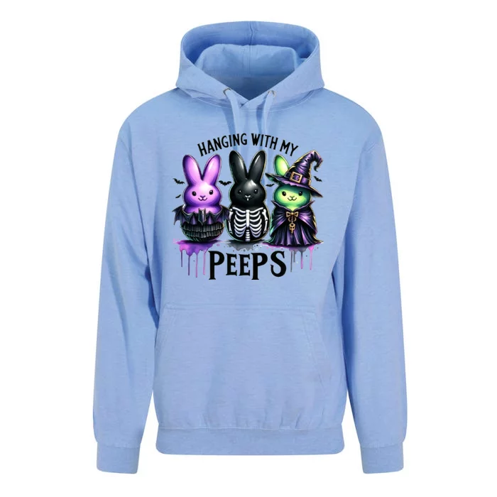 Cute Spooky Easter Bunny Clipart Easter Peeps Halloween Unisex Surf Hoodie