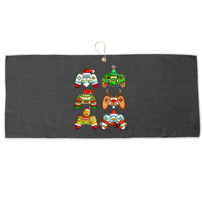 Christmas Santa Elf Gaming Controllers Snowman Large Microfiber Waffle Golf Towel