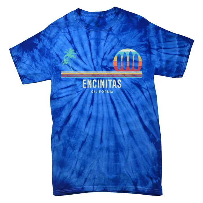 California Surf Encinitas Vintage Surf Board Surfer Meaningful Gift Tie-Dye T-Shirt