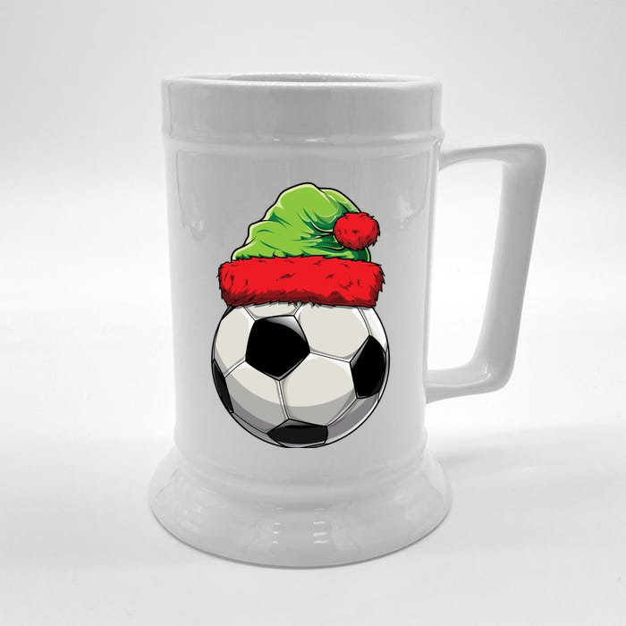 Christmas Santa's Elf Soccer Football Themecool Gift Xcool Giftmas Costume Gift Front & Back Beer Stein