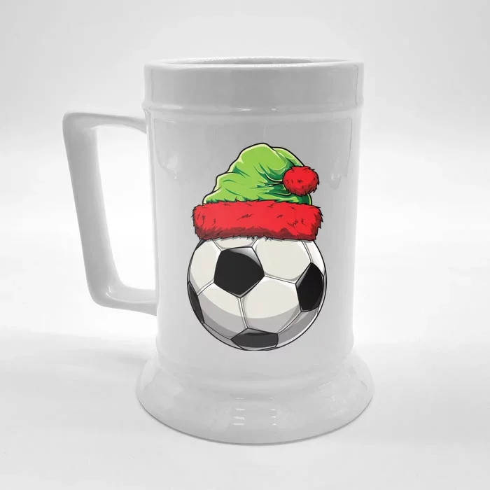 Christmas Santa's Elf Soccer Football Themecool Gift Xcool Giftmas Costume Gift Front & Back Beer Stein