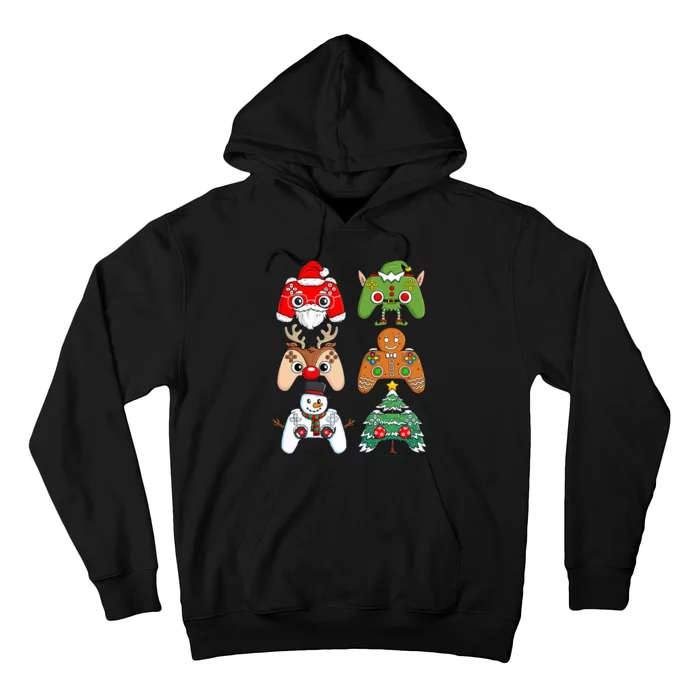 Christmas Santa Elf Gaming Controllers Funny Xmas Hoodie