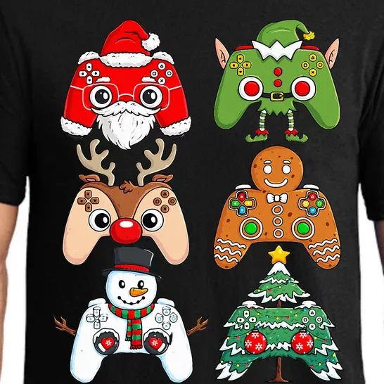 Christmas Santa Elf Gaming Controllers Funny Xmas Pajama Set