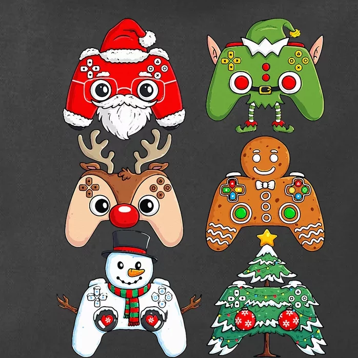 Christmas Santa Elf Gaming Controllers Funny Xmas Zip Tote Bag