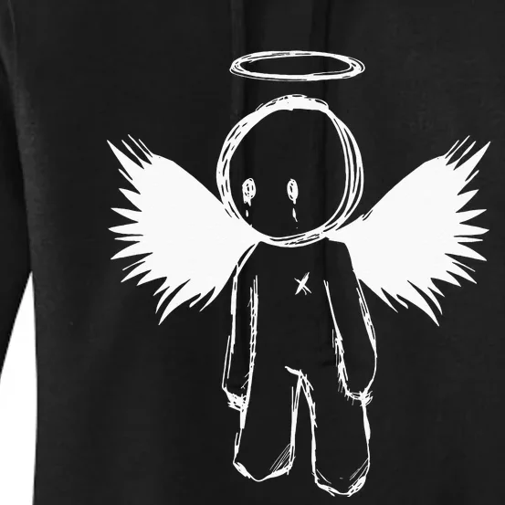 Cute Sad Emo Angel Women's Pullover Hoodie