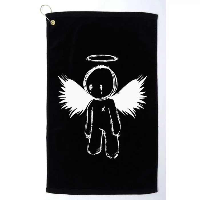 Cute Sad Emo Angel Platinum Collection Golf Towel