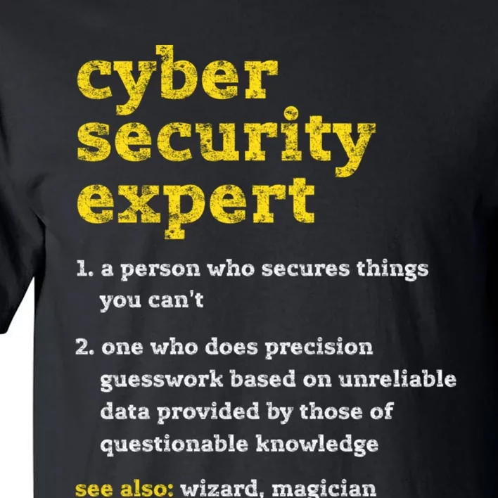 Cyber Security Expert Definition Distressed Computer Geek Gift Tall T-Shirt