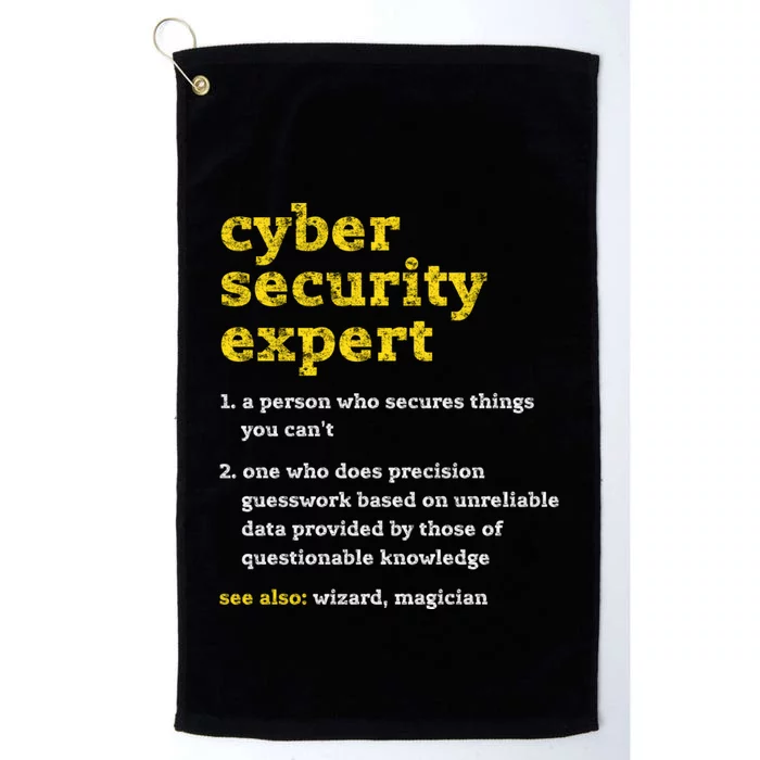 Cyber Security Expert Definition Distressed Computer Geek Gift Platinum Collection Golf Towel