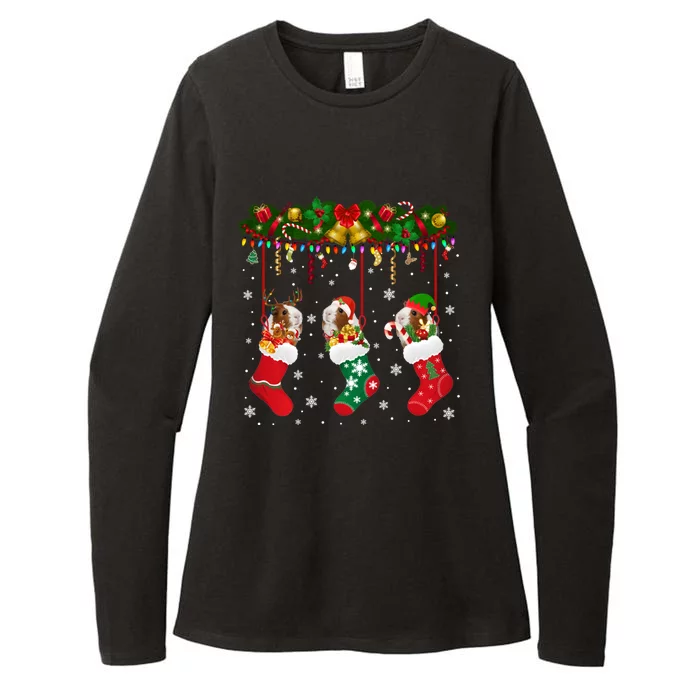 Christmas Santa Elf Reindeer Lover Guinea Pig In Xmas Socks Womens CVC Long Sleeve Shirt