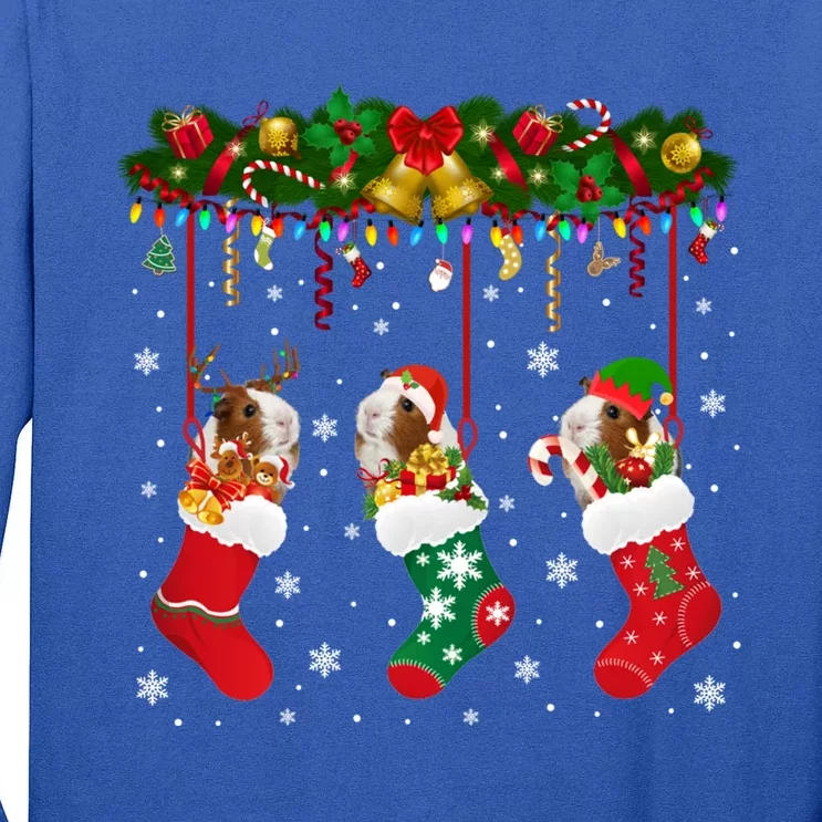 Christmas Santa Elf Reindeer Lover Guinea Pig In Xmas Socks Tall Long Sleeve T-Shirt