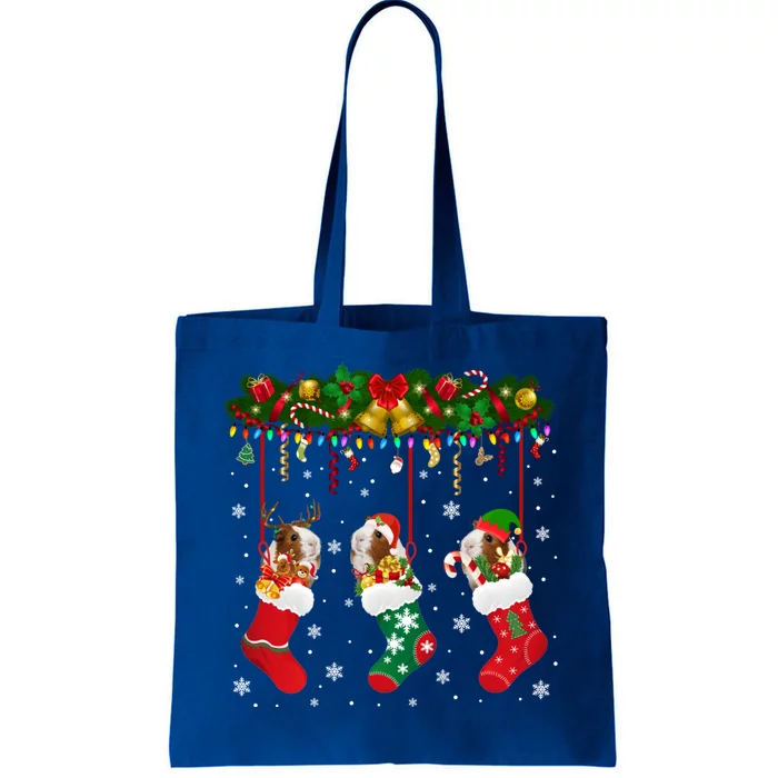 Christmas Santa Elf Reindeer Lover Guinea Pig In Xmas Socks Tote Bag