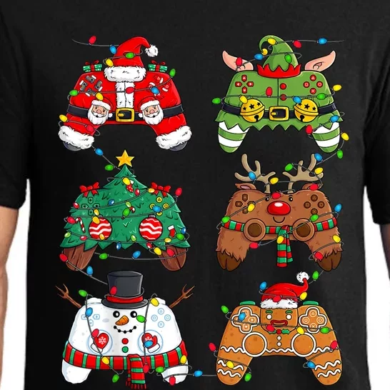 Christmas Santa Elf Lights Gaming Controllers Xmas Pajama Set