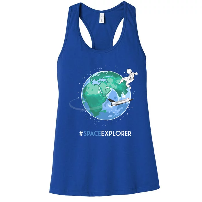 Cool Space Explorer Shuttle Astronaut Earth Cute Gift Women's Racerback Tank