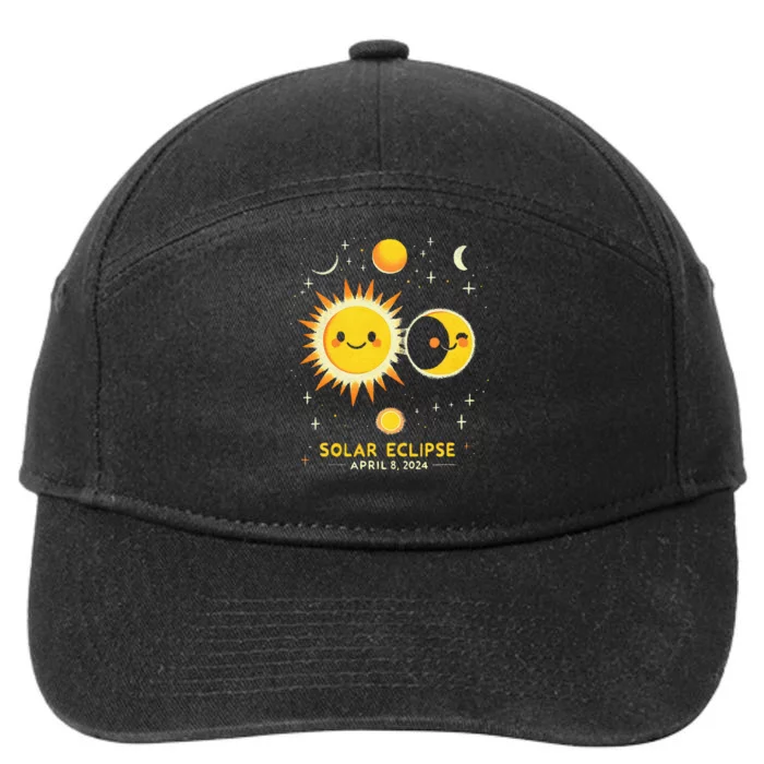 Cute Solar Eclipse April 8 2024 7-Panel Snapback Hat