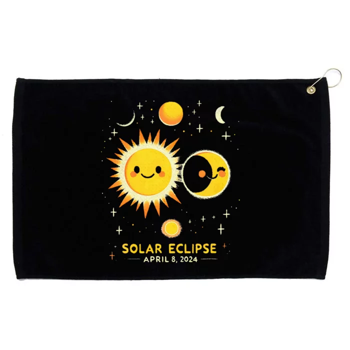 Cute Solar Eclipse April 8 2024 Grommeted Golf Towel