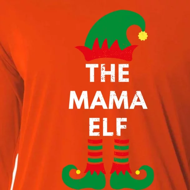 Christmas Santa Elves The Mama Elf Matching Family Gift Cooling Performance Long Sleeve Crew