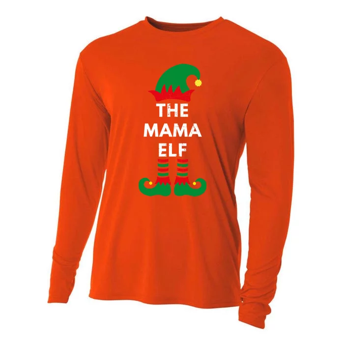 Christmas Santa Elves The Mama Elf Matching Family Gift Cooling Performance Long Sleeve Crew