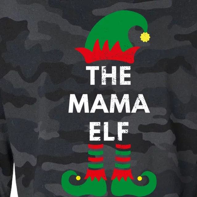 Christmas Santa Elves The Mama Elf Matching Family Gift Cropped Pullover Crew