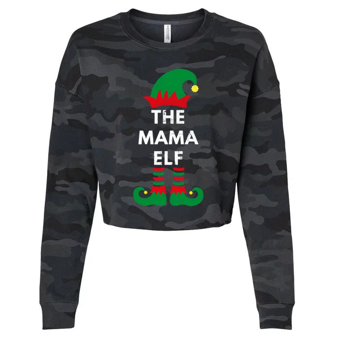 Christmas Santa Elves The Mama Elf Matching Family Gift Cropped Pullover Crew