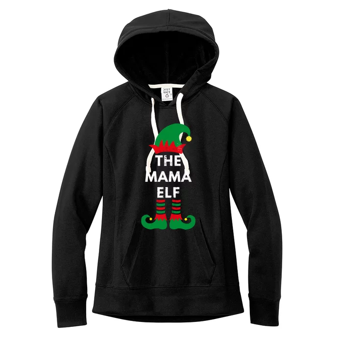 Christmas Santa Elves The Mama Elf Matching Family Gift Women's Fleece Hoodie