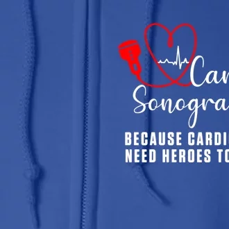 Cardiac Sonographer Echo Tech Learn Rdcs Gift Full Zip Hoodie