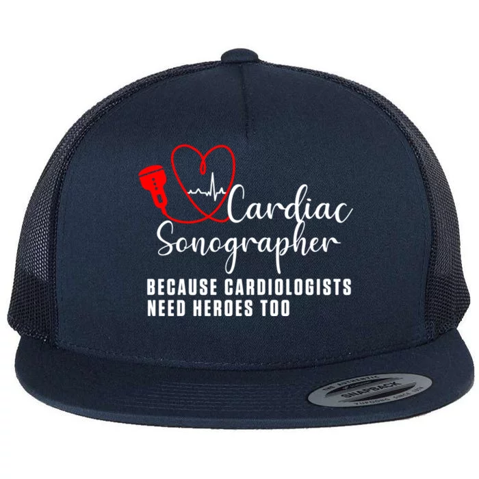 Cardiac Sonographer Echo Tech Learn Rdcs Gift Flat Bill Trucker Hat