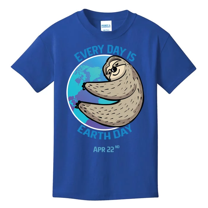 Cute Sloth Earth Day Everyday Is Earth Day Apr 22nd Great Gift Kids T-Shirt