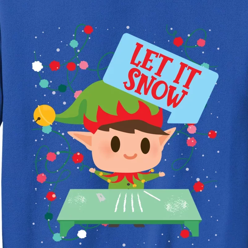 Cocaine Santa Elf Gift Sweater Let It Snow Meaningful Gift Sweatshirt