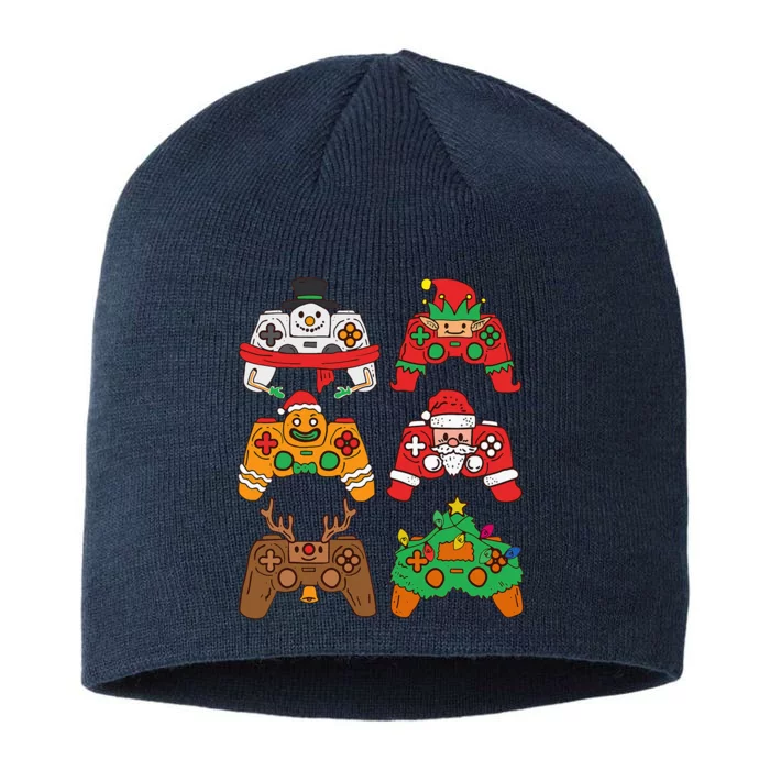 Christmas Santa Elf Gaming Controllers Snowman 8 1/2in Sustainable Knit Beanie